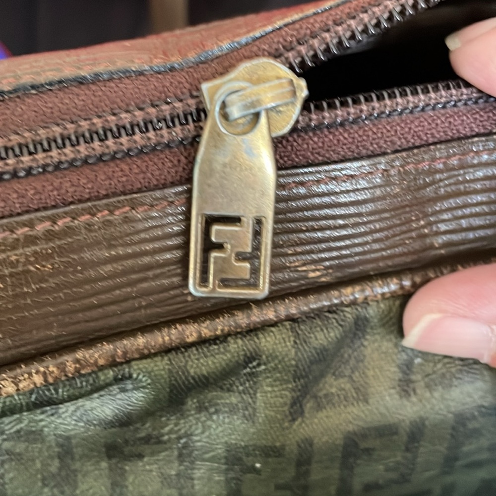 Green and Brown Men's Bag Fendi Vintage - Picture 6 of 15